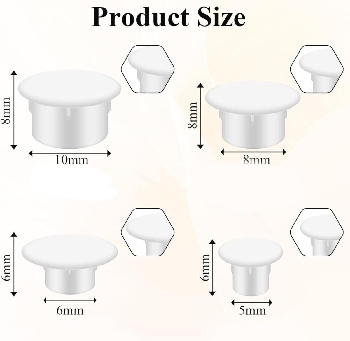 FELIXLEO Abdeckkappe Abdeckkappen für Bohrlöcher Weiß Lochstopfen 5mm 6mm, (240-St)