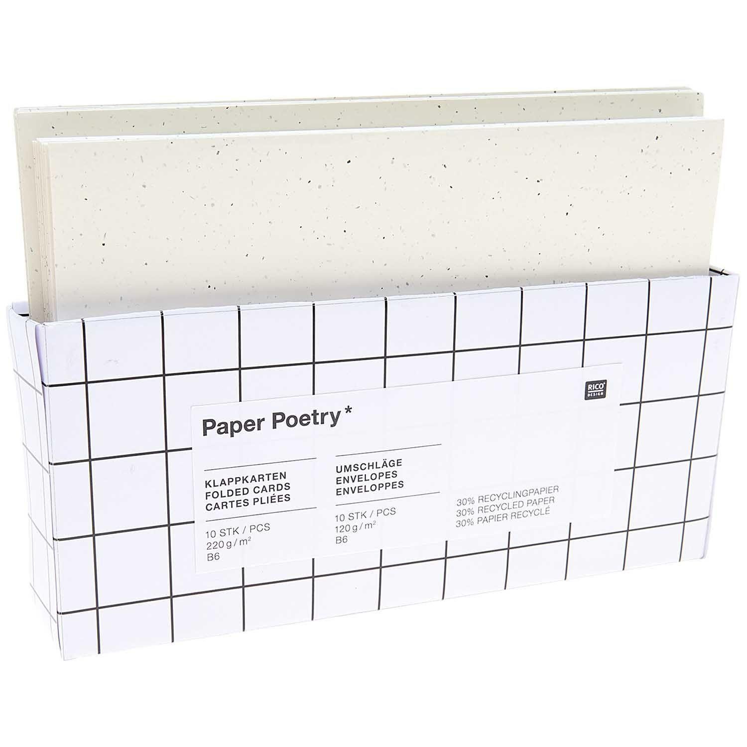 Grußkarten Karten und Umschläge B6, Recyclingpapier elfenbein