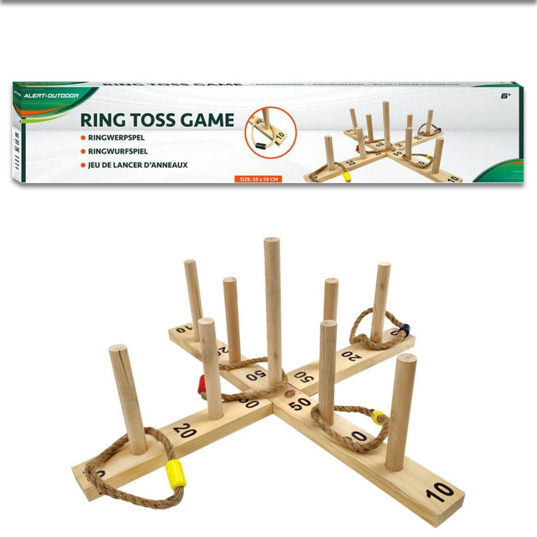 Otto Simon Spiel, Ringwurfspiel aus Holz Holzspiel Kinderspiel Geschicklichkeitsspiel