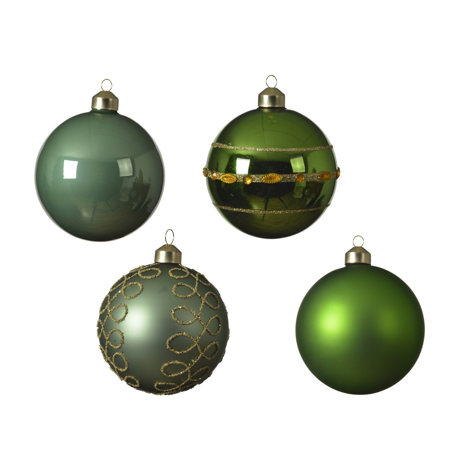 MARELIDA Weihnachtsbaumkugel Christbaumkugel Weihnachtskugel Glas D: 10cm grün salbeigrün 4 St. (4 St). € 13,29