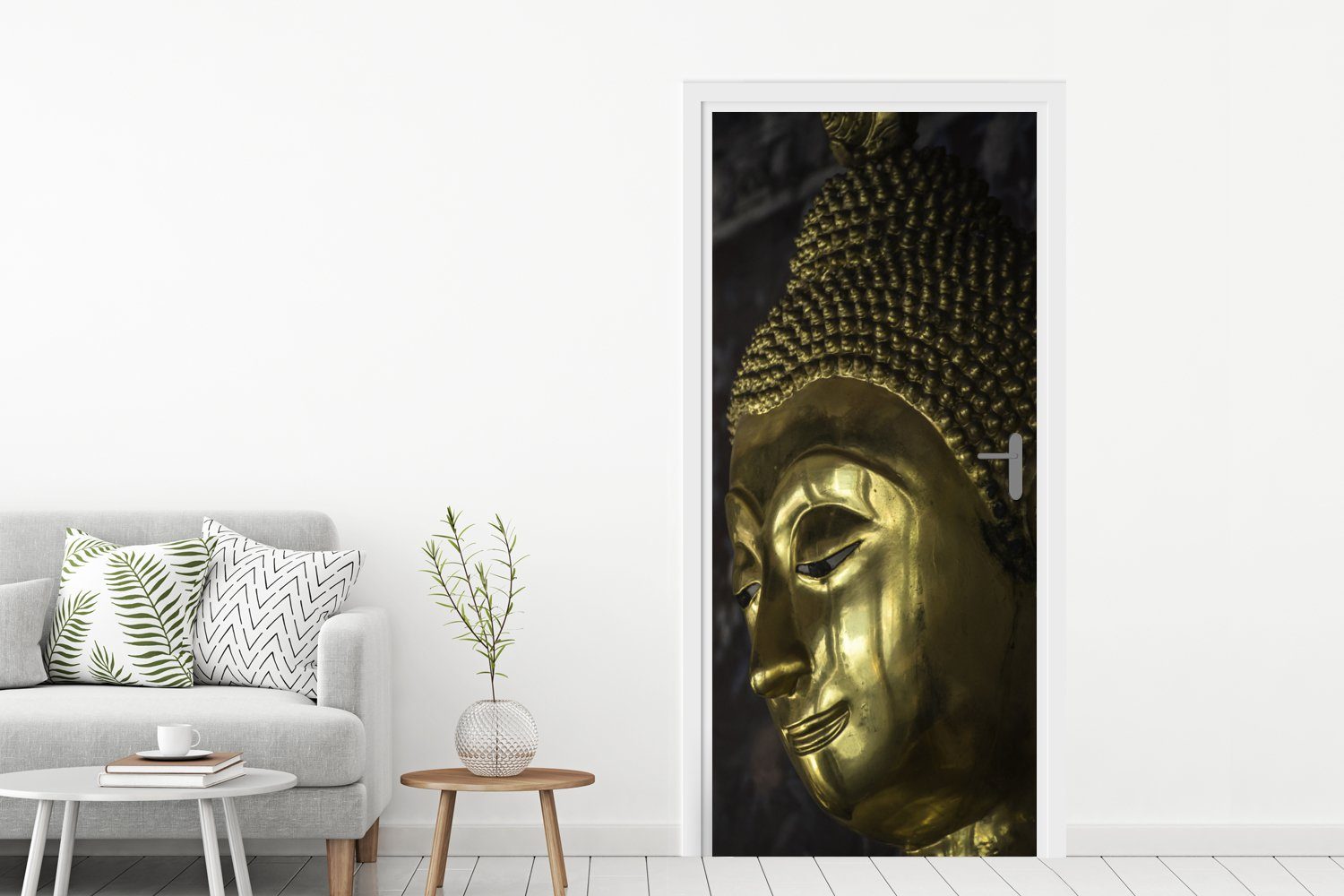 bedruckt, für cm Tür, Fototapete St), 75x205 (1 Türtapete MuchoWow Türaufkleber, Goldene Thailand, Matt, Buddha-Statue