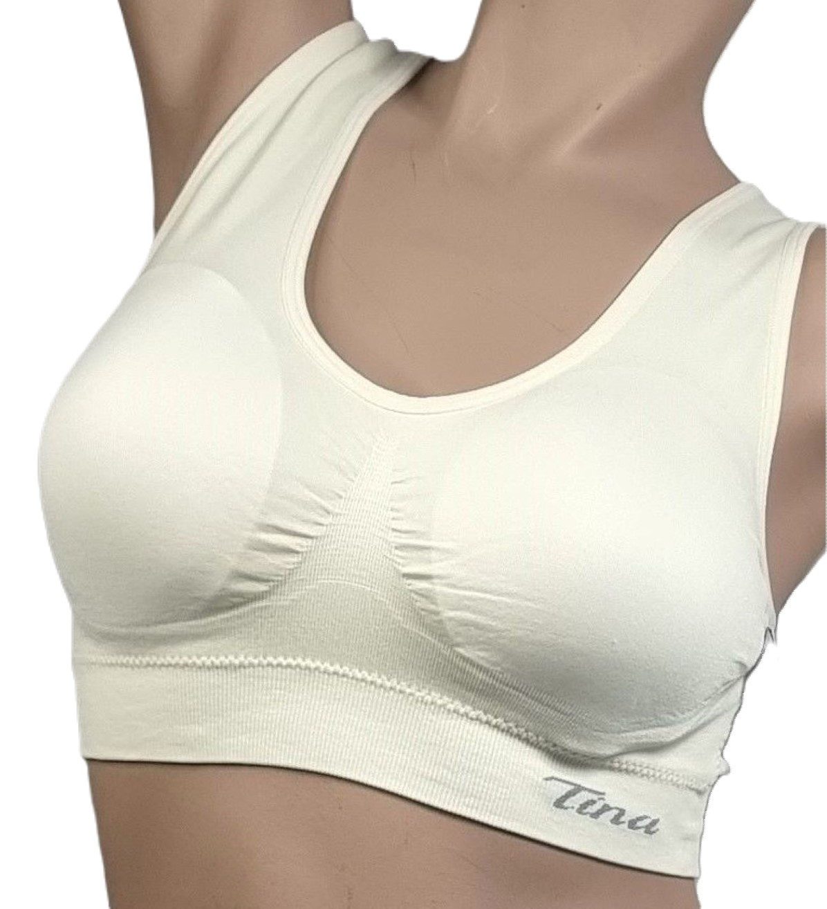 Dekker Bustier "Princess Dessous " Seamless Bustier/BH super Passform gefütterte Cup (Packung, 2 Stück) Logogschriftzug "Tina"