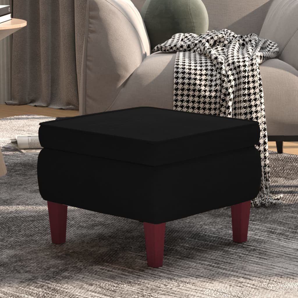 vidaXL Hocker Hocker mit Holzbeinen Schwarz Samt (1 St)