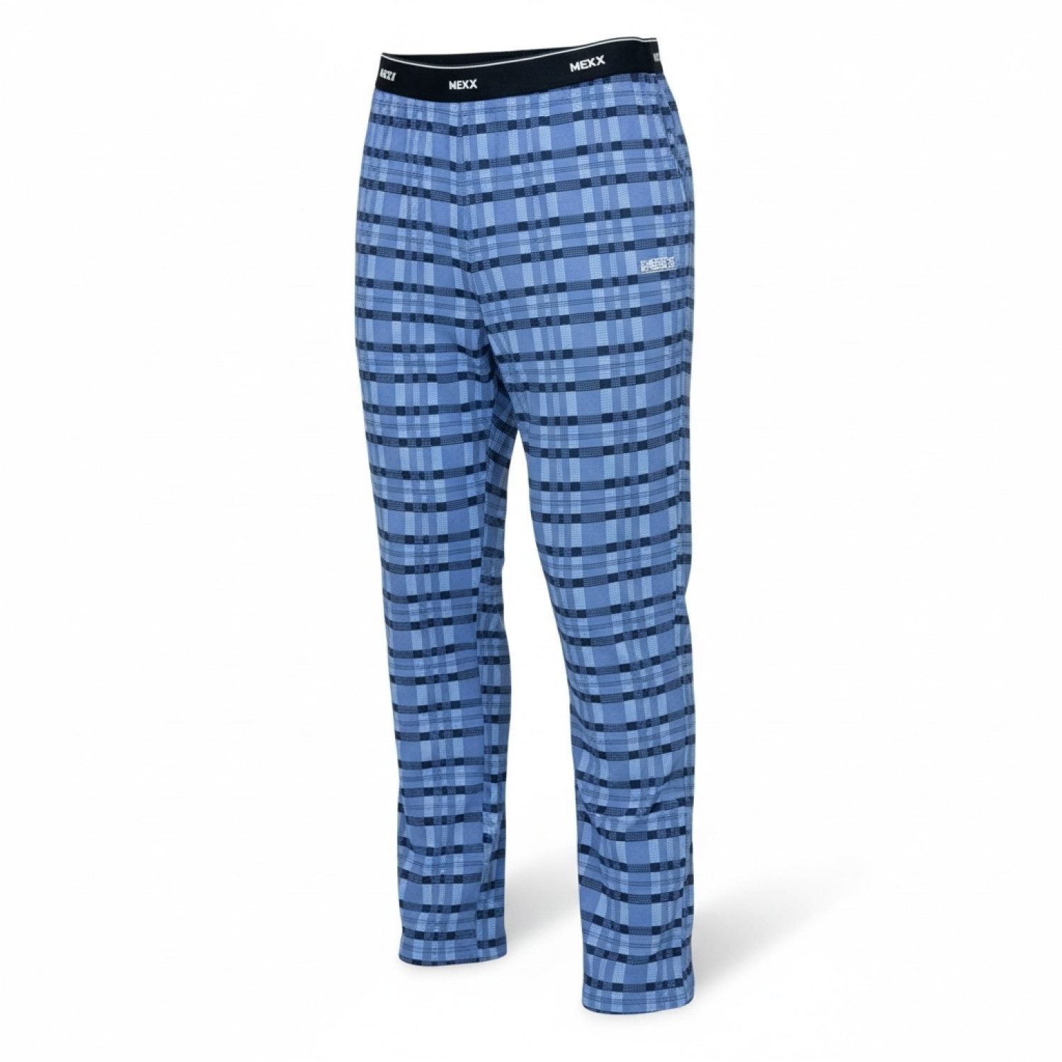 Mexx Schlafanzug Herren Pyjama Schlafanzug SET Langarm Rundhals Nachtwäsche Navy/Blau (Packung) mit Markenlabel – Bild 3 von 5