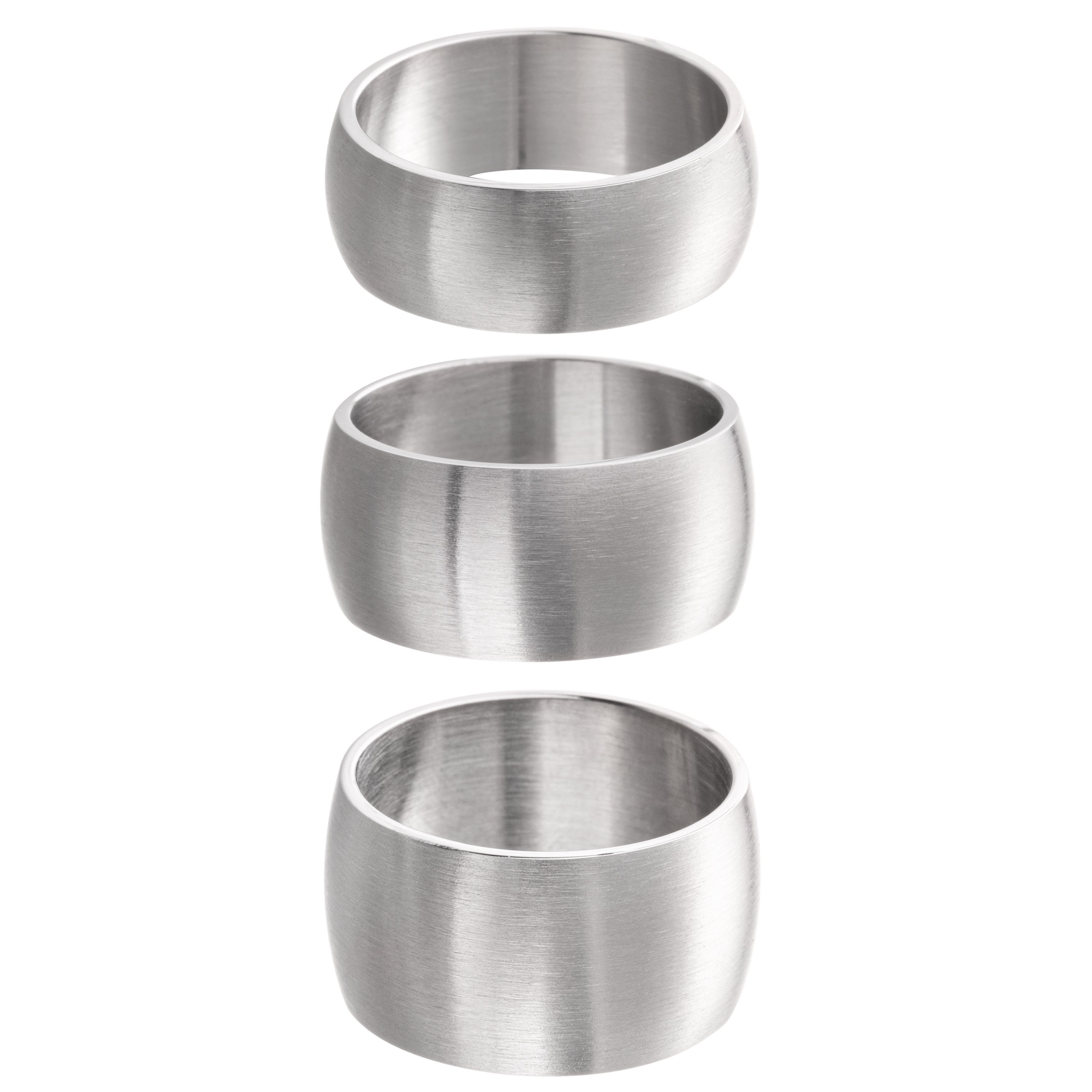 meditoys Fingerring Ring aus Edelstahl für Damen und Herren · Bandring 8 mm breit · Silber matt/Gebürstet