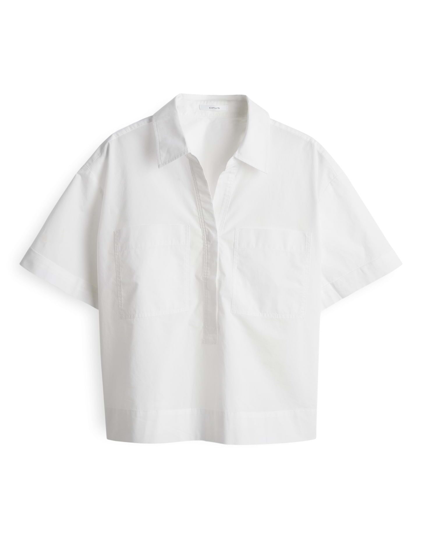 OPUS Kurzarmbluse FIOLA Loose aus Baumwollpopeline