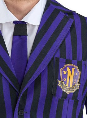 Metamorph Kostüm Wednesday Schuluniform schwarz-violett für Männer, Die reguläre Uniform für männliche Schüler der Nevermore Academy a
