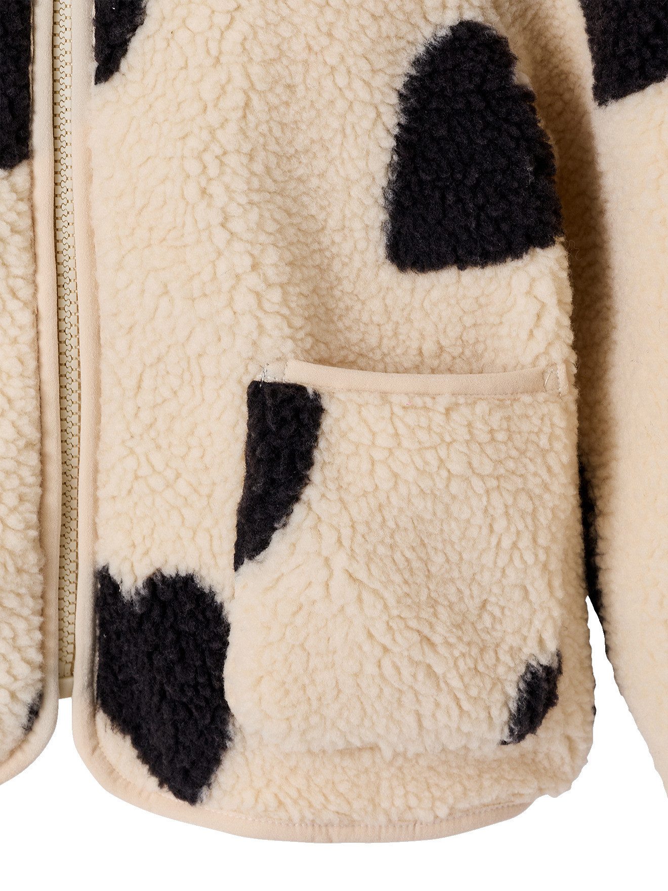 vertbaudet Blouson Mädchen Teddyfleece-Jacke Teddyflecee, Blumenmuster