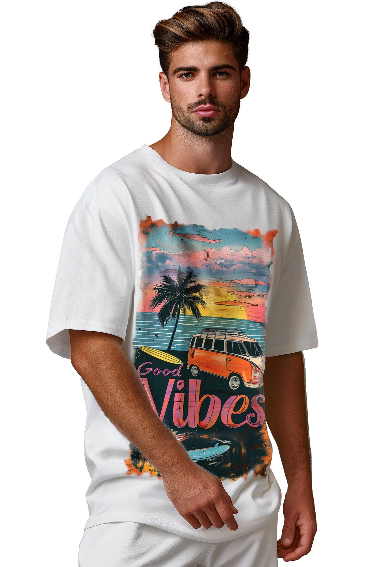 Reichstadt Print-Shirt Herren Oversized T-Shirt 24RS057 Verschiedene trendige und stilvolle Prints