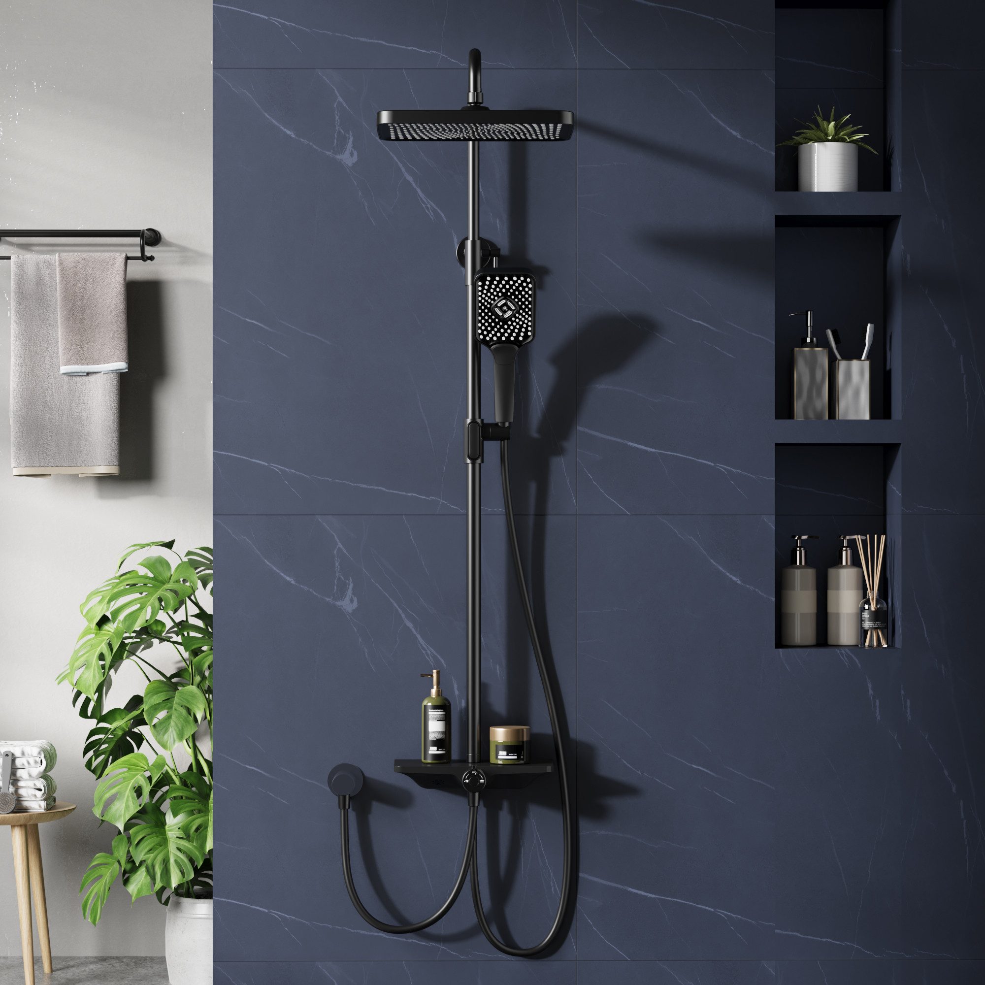 GarveeMore Brausegarnitur Duschsystem, Regendusche mit Umsteller, günstig online kaufen