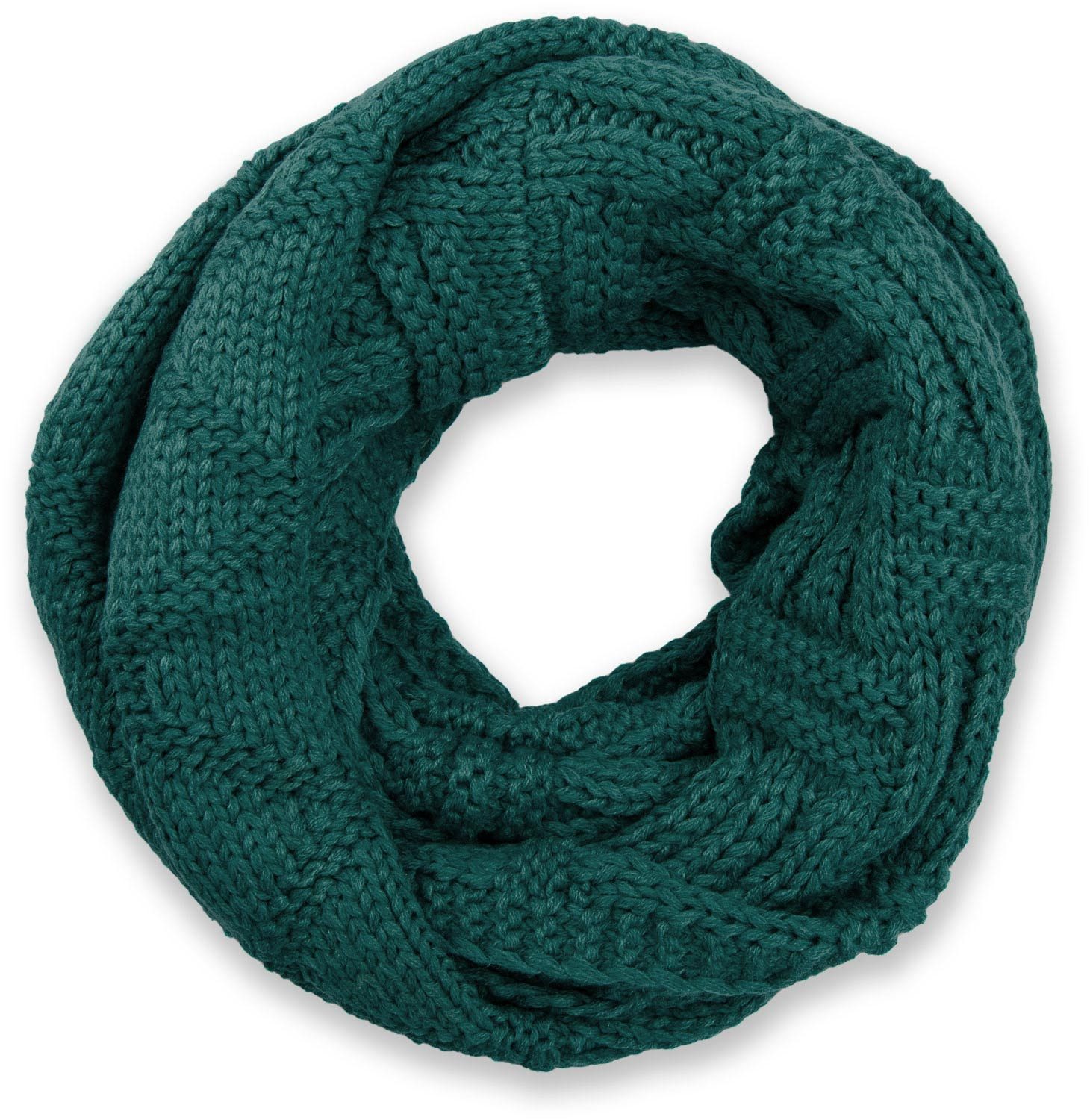 Strickschal Strick Loop mit Gitter und Rippenmuster