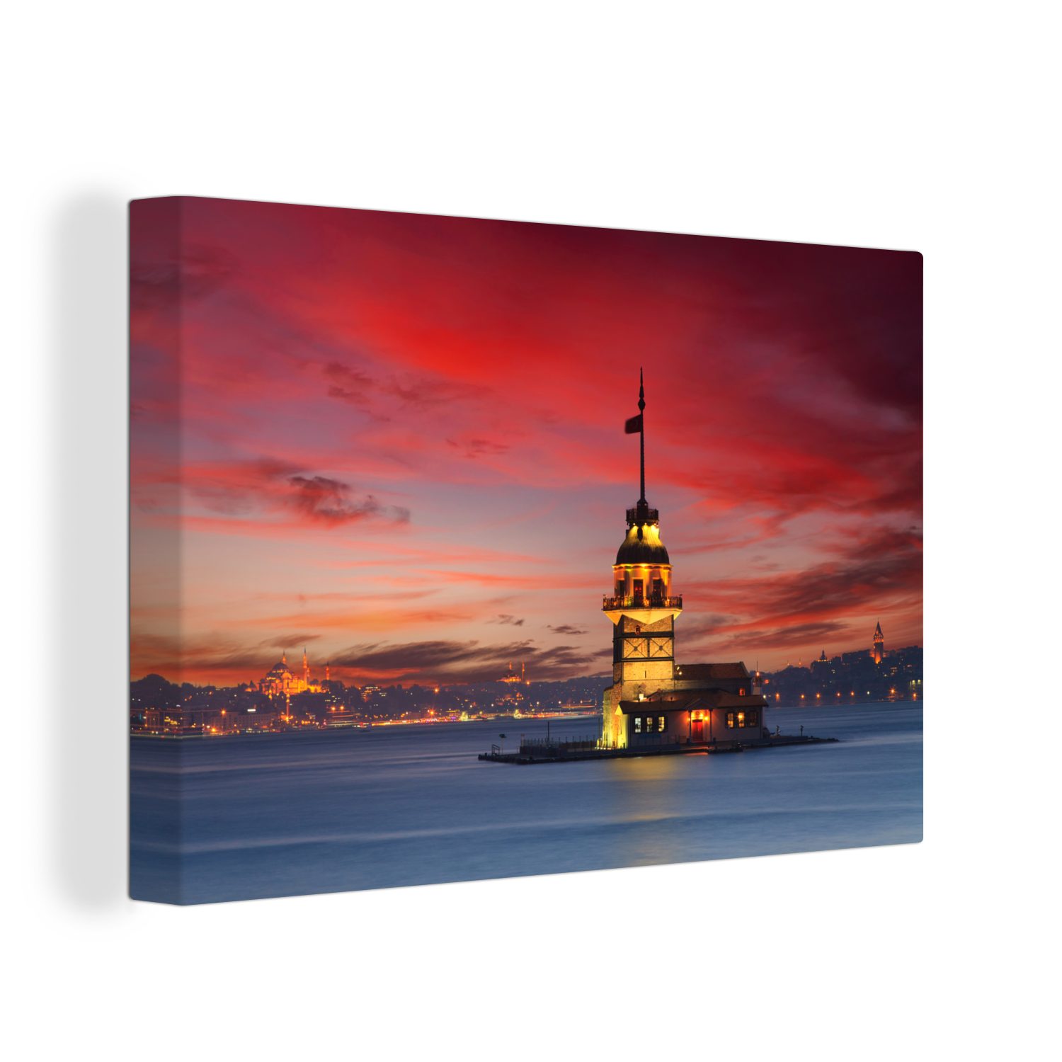 OneMillionCanvasses® Leinwandbild Sonnenuntergang am Maiden's Tower im Bosp günstig online kaufen