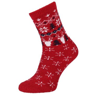 Sarcia.eu Socken 2x rote Socken mit weihnachtlichem Muster, Zertifikat
