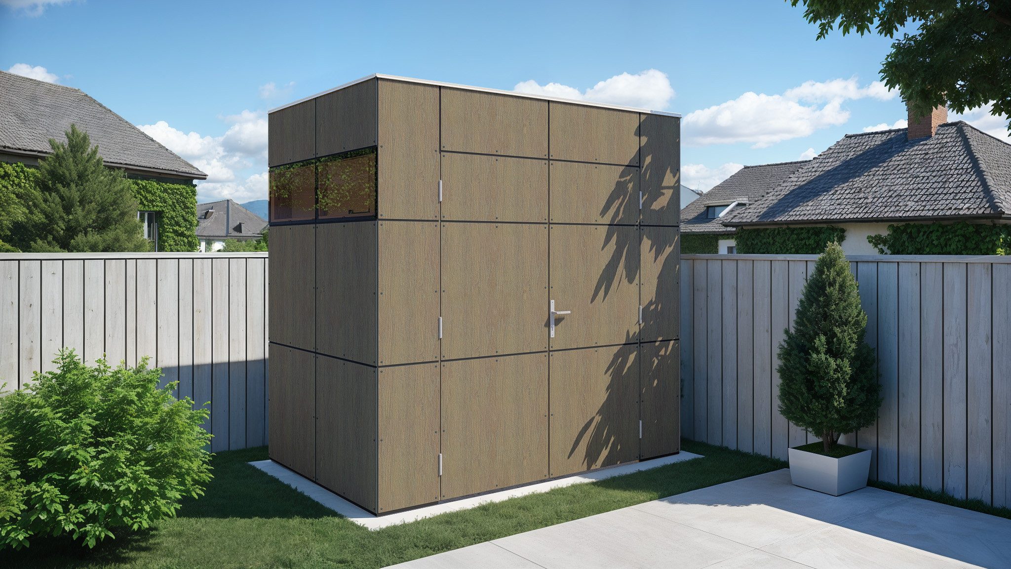 BERTILO Gartenhaus HPL Mini, in verschiedenen Farben, BxT: 231x165 cm, Fassaden-HPL in Architekturqualität, witterungsbeständig, farbstabil