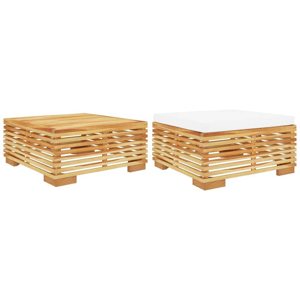 vidaXL Gartenlounge-Set, 2-tlg. Lounge Set Massivholz Teak