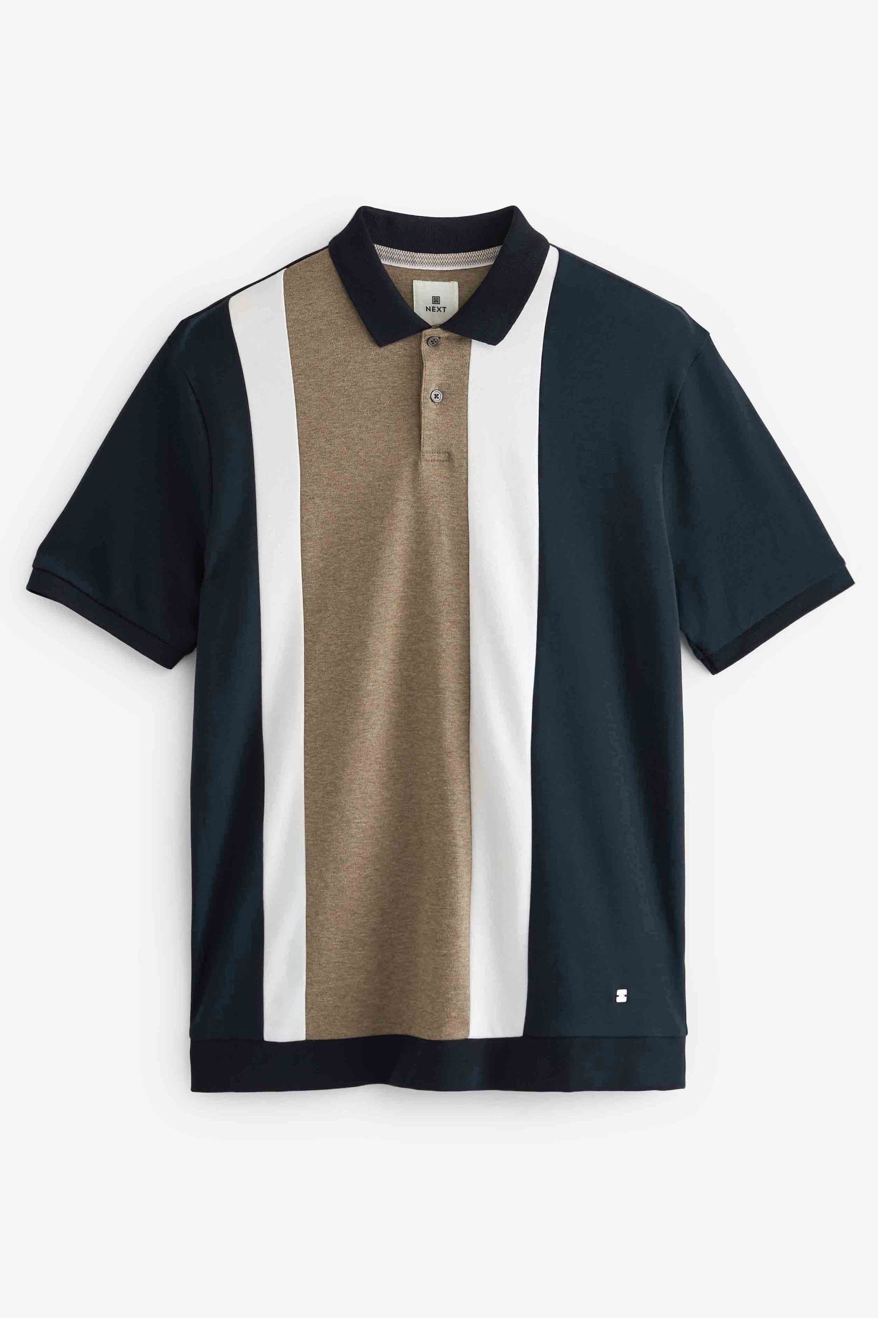 Next Poloshirt Polohemd in Blockfarben (1-tlg) Tan Brown/Navy Blue