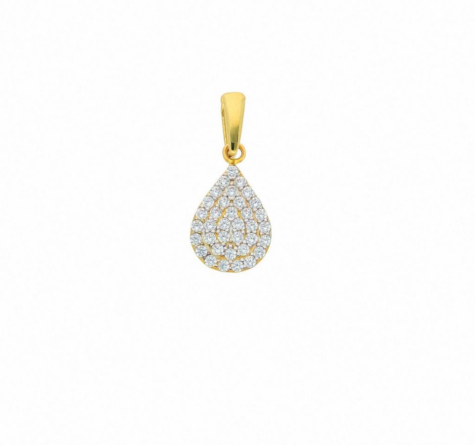 70 Zirkonia, Schmuck Goldschmuck mit mit für mit Anhänger Zirkonia jähriger Adelia´s Gold 585 vom Tradition Kettenanhänger Damen, Hersteller