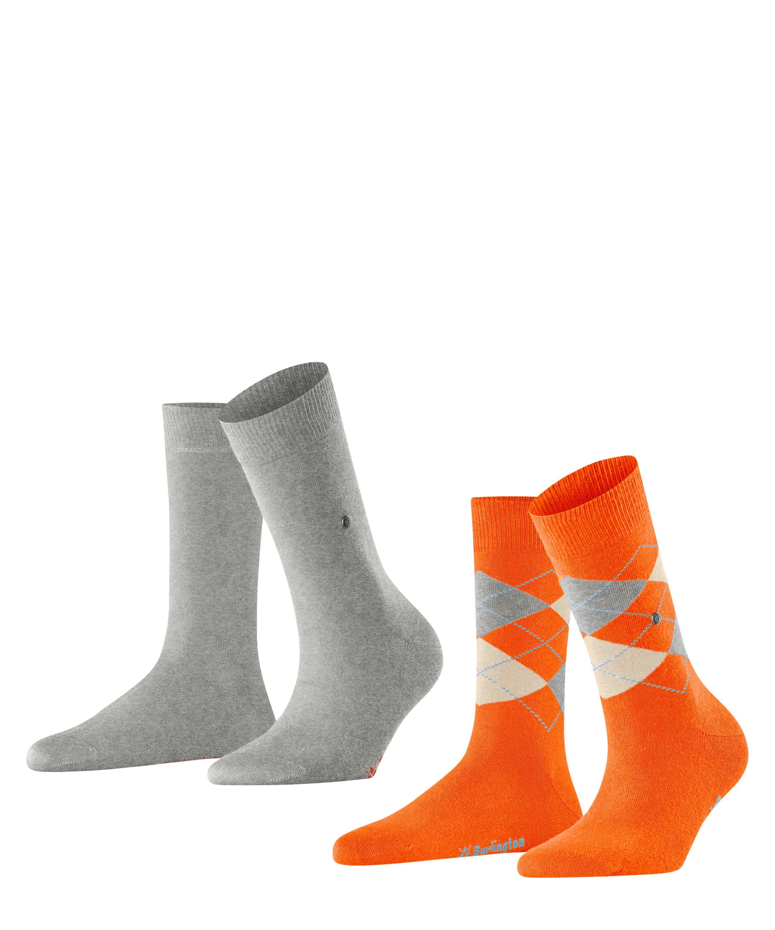 Socken (8464) 2-Pack Everyday Burlington Mix mandarin (2-Paar)