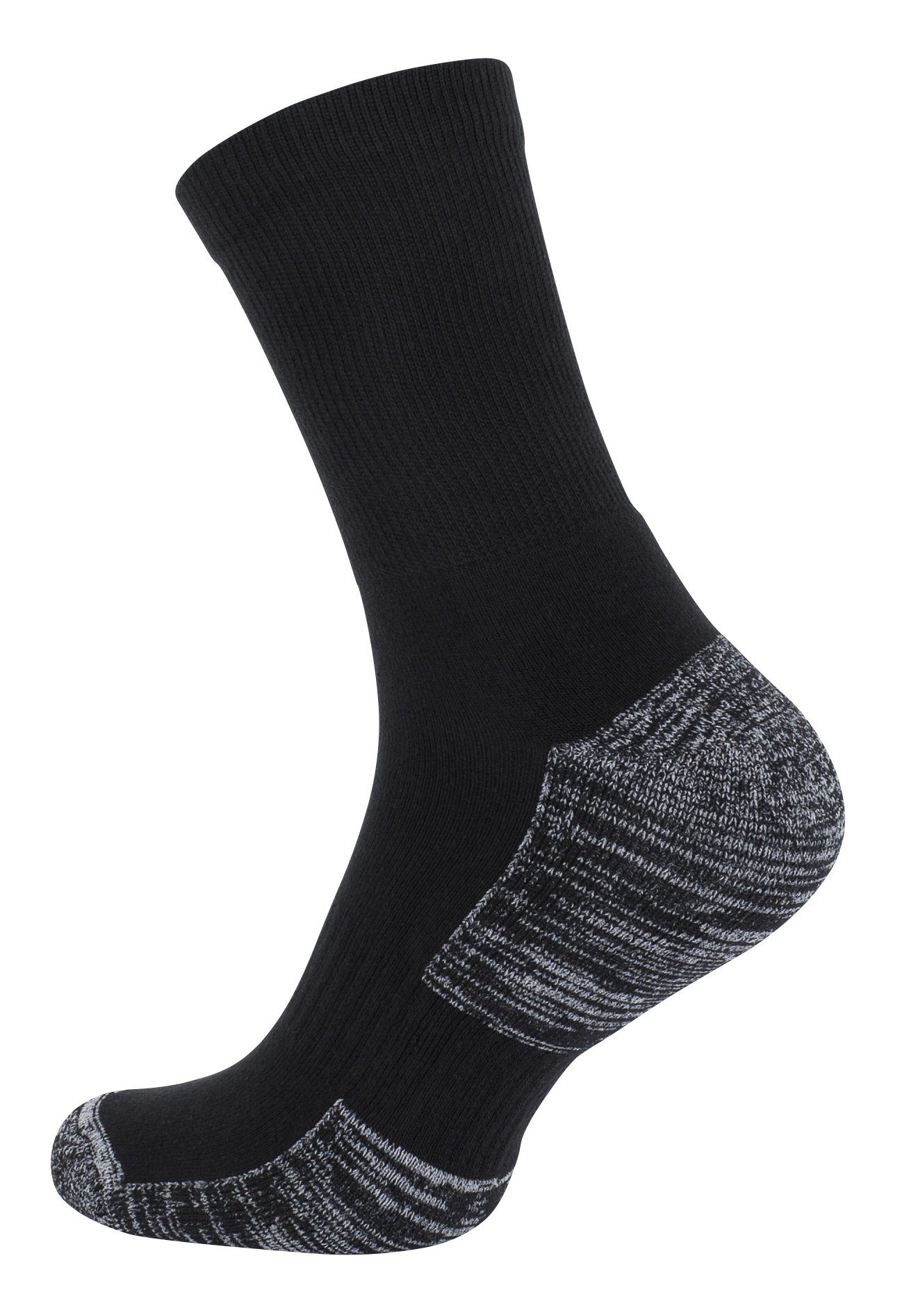 Stark Soul® Funktionssocken Schwarz Paar 6 Outdoor.-& Unisex mit Trekkingsocken, Multifunktionssocken, Spezialpolsterung