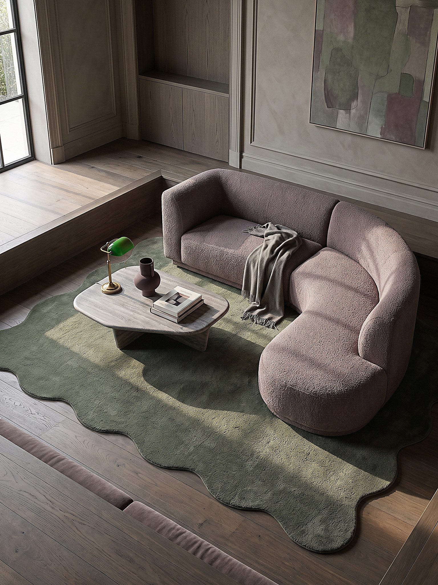 KADIMA DESIGN Teppich TIRSO Hochflorteppich Waldgrün 120x160 Uni Polyester Antirutsch, Rechteckig, Höhe: 18 mm, Trittschalldämmend, Strapazierfähig, Pflegeleicht, Farbecht