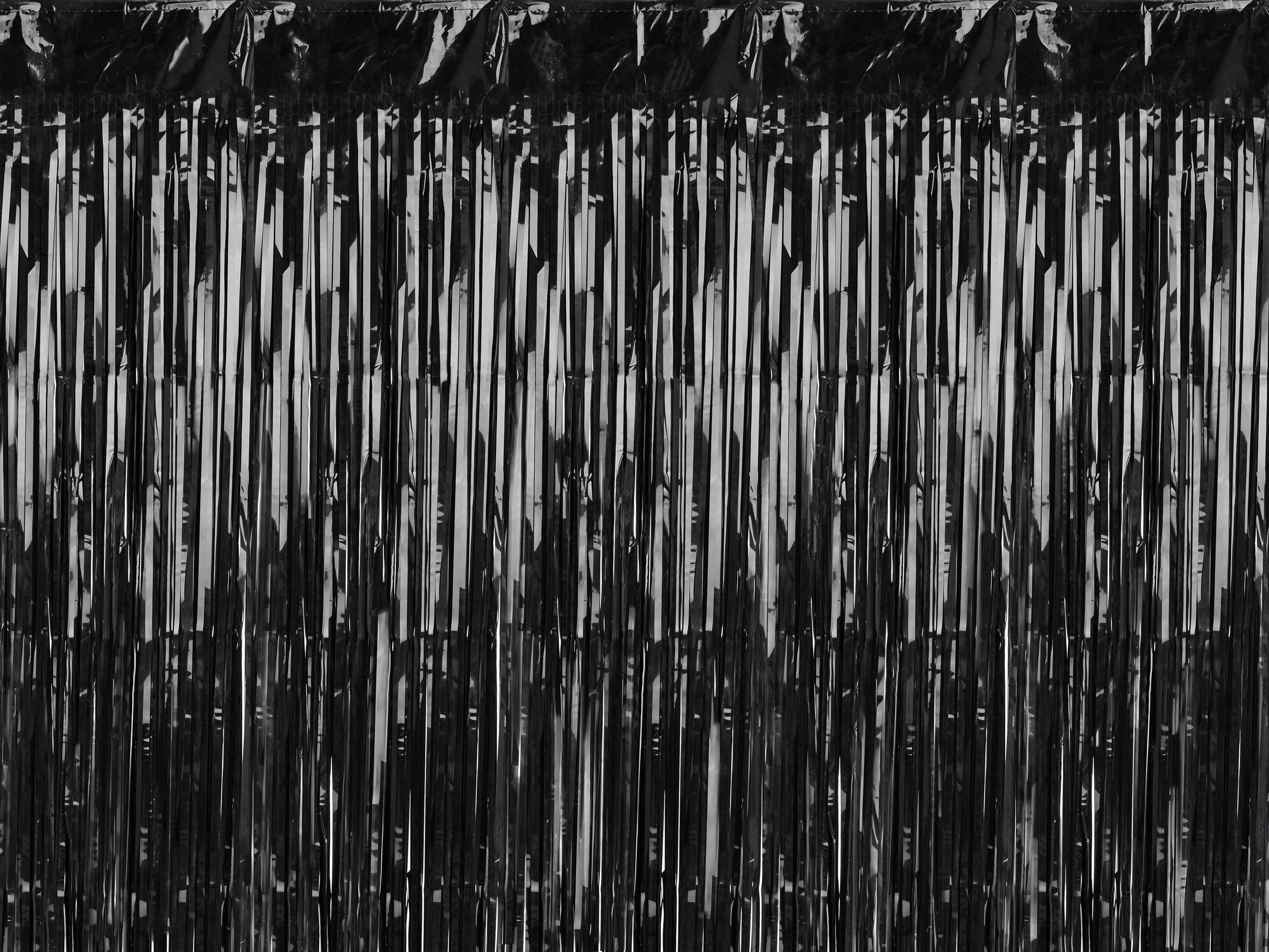 partydeco Dekorationsfolie, Lametta Vorhang 100x200cm Schwarz günstig online kaufen