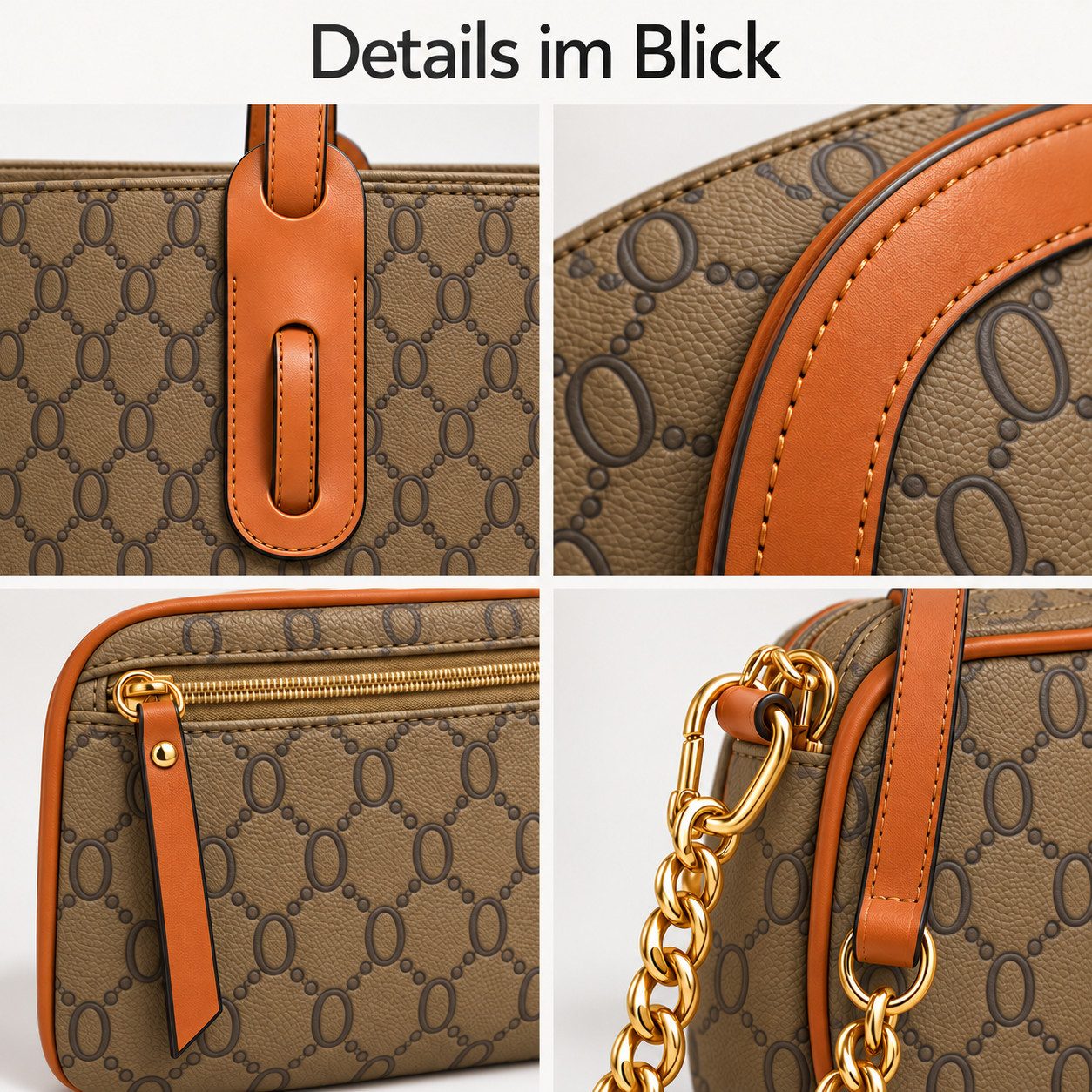 Fyrove Shopper Damen Handtasche Tote Shopper Groß Schultertasche Umhängetasche (4-teiliges Set Buro Schule Einkauf Reise Geschenk, Aufbewahrungstaschen, Geldbör – Bild 4 von 5