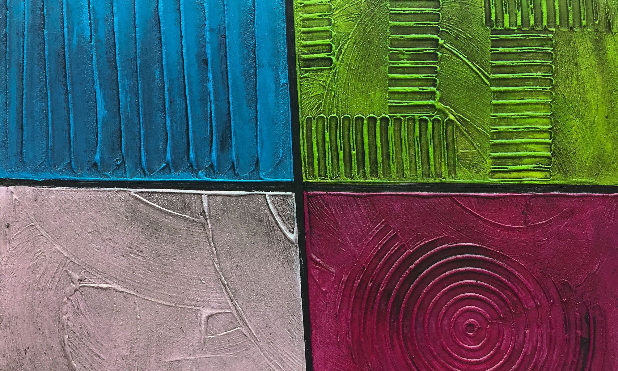 WandbilderXXL XXL-Wandbild Mind Garden 210 x 60 cm, Abstraktes Gemälde, handgemaltes Unikat