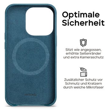 wiiuka Smartphone-Hülle skiin Handyhülle für iPhone 14 Pro, Handgefertigt - Deutsches Leder, Premium Case