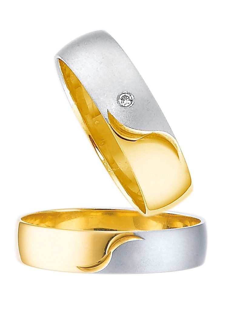Gold Germany Geschenk Brillant/Diamant Ehering "LIEBE", Firetti Hochzeit mit Schmuck Trauring in Trauring Made o. 375 ohne -