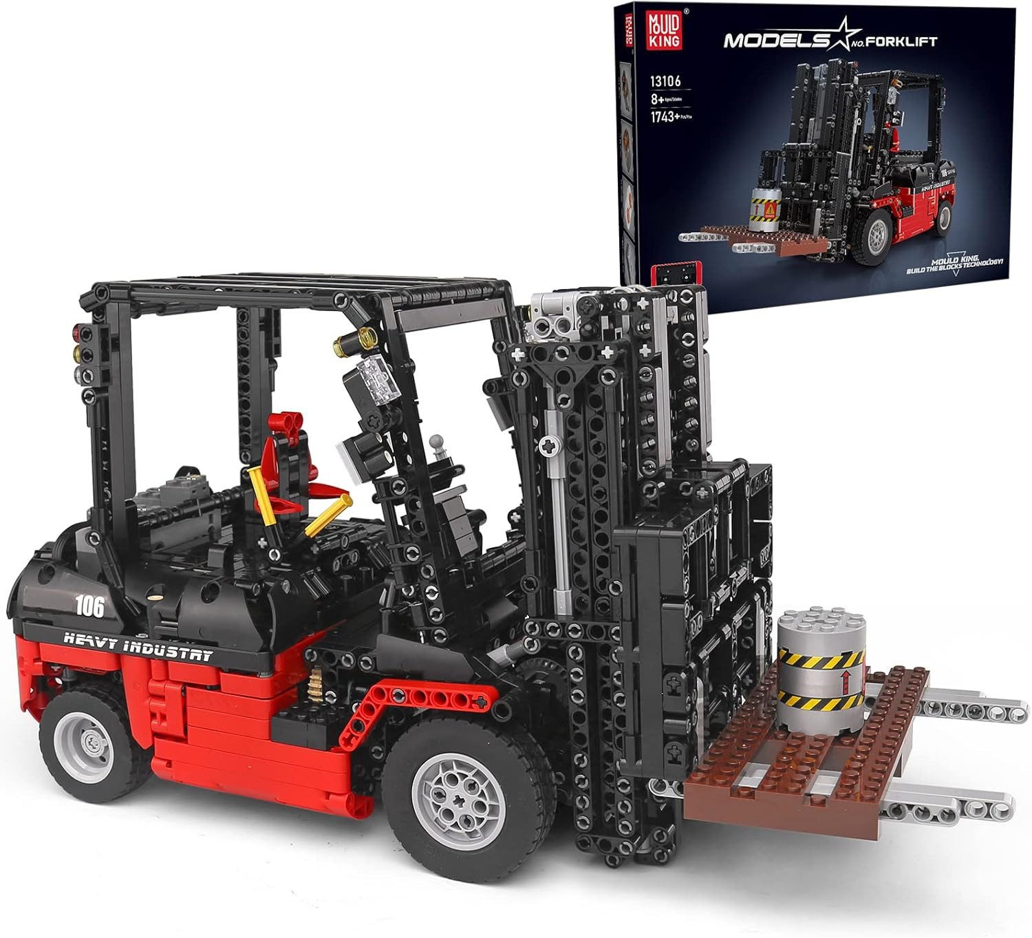 Mould King 13106 Ferngesteuerter Gabelstapler Moc Klemmbausteine 1719 Teile Konstruktionsspielsteine, (Set, 1719 St)