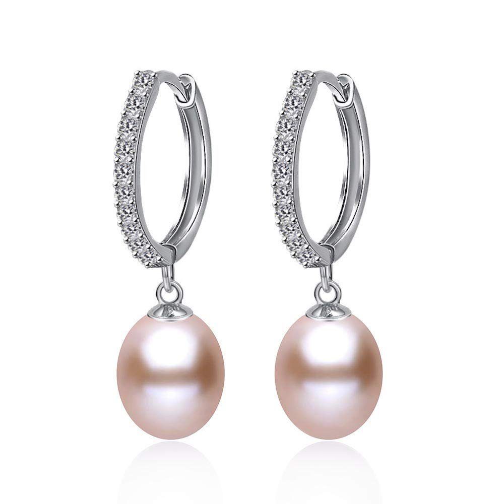 Kim Johanson Perlenohrringe Nora, aus 925 Sterling Silber, mit echten Süßwasserzuchtperlen