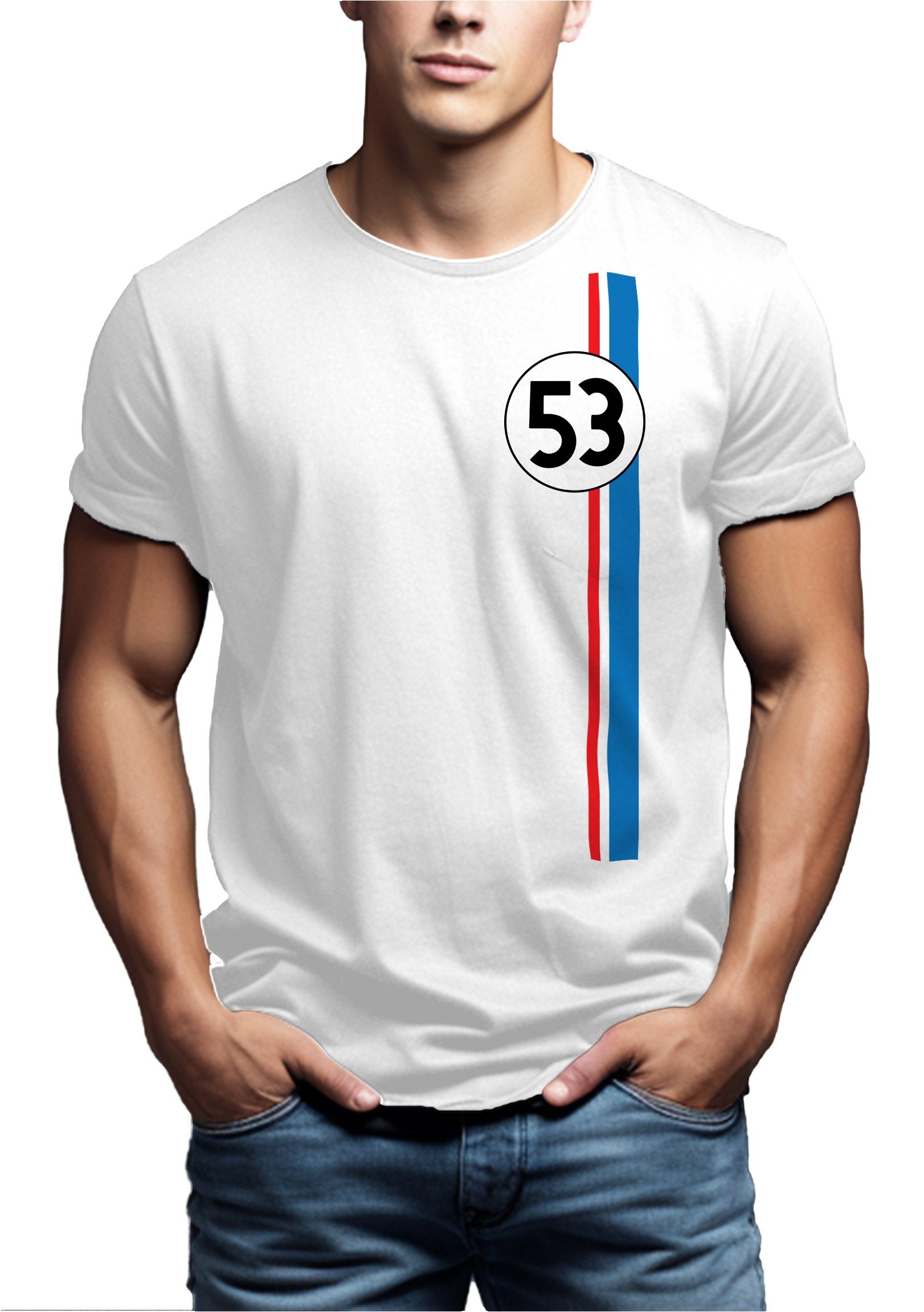 MAKAYA Print-Shirt Herren Geschenke für Autoliebhaber 53 Tuning Motiv Retro günstig online kaufen