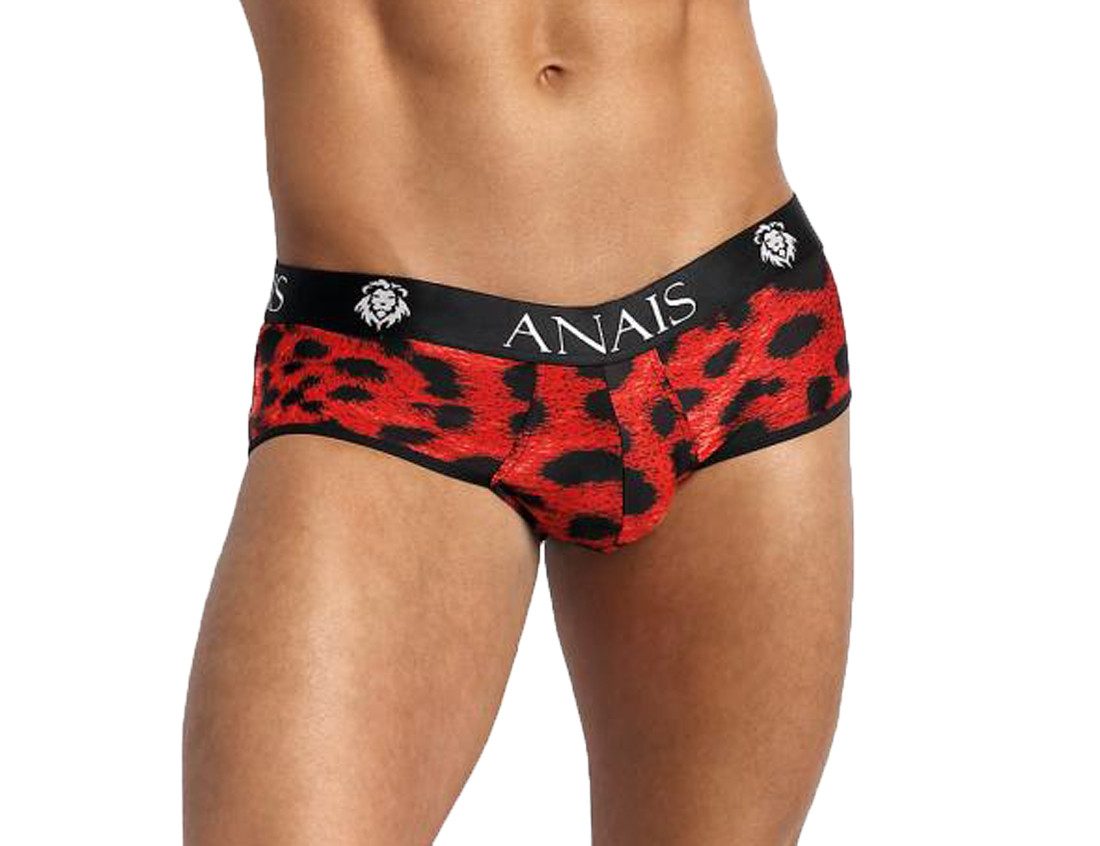 String Herren Jock Strap in rot schwarz aus glattem blickdichtem Stoff mit An