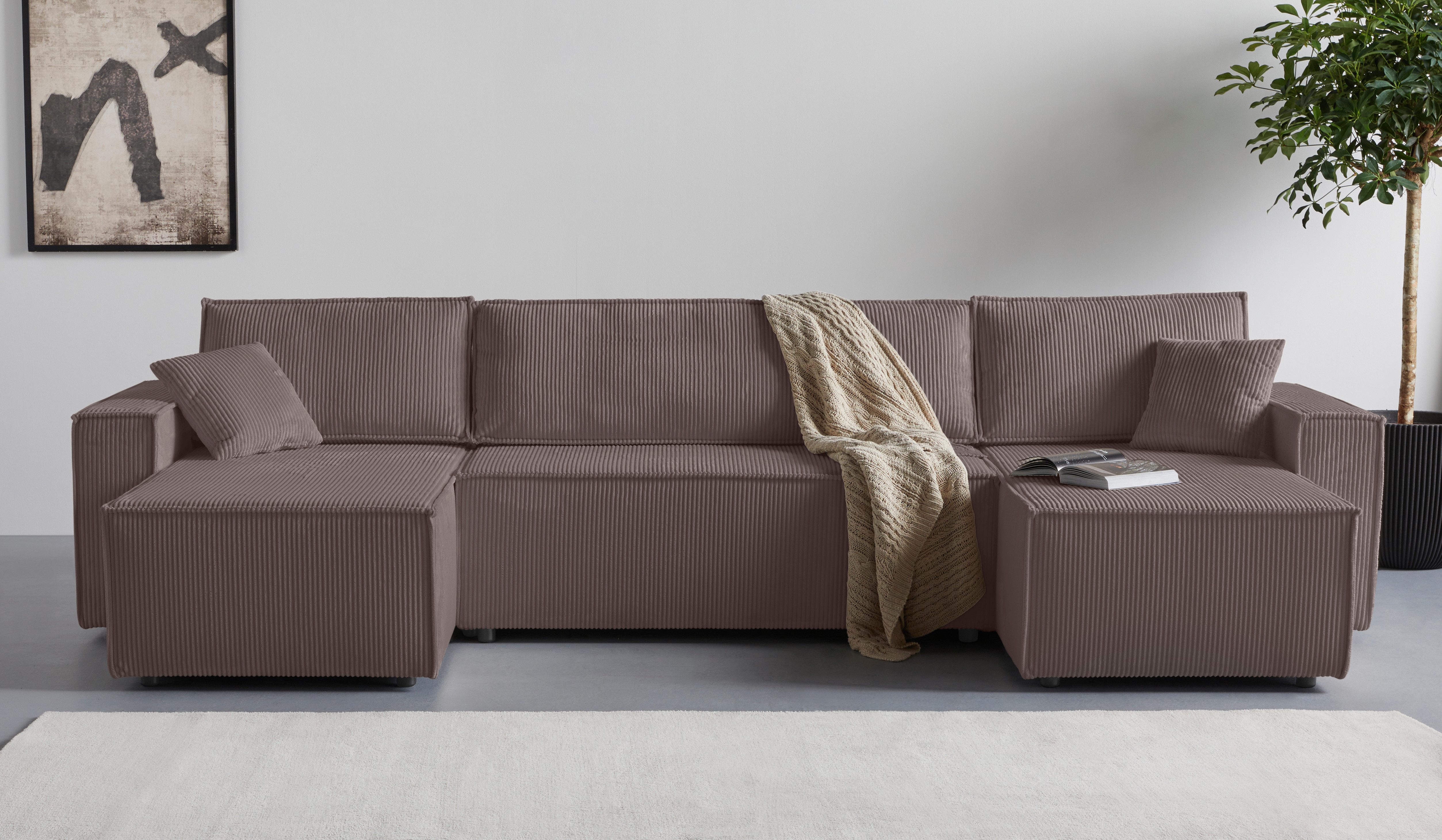 OTTO home Wohnlandschaft CASSI L-Form, 311cm - OTTO. Verlässliche Qualität., Schlaffunktion (133/200), Bettkasten, Cord, Unser Tiefpreis