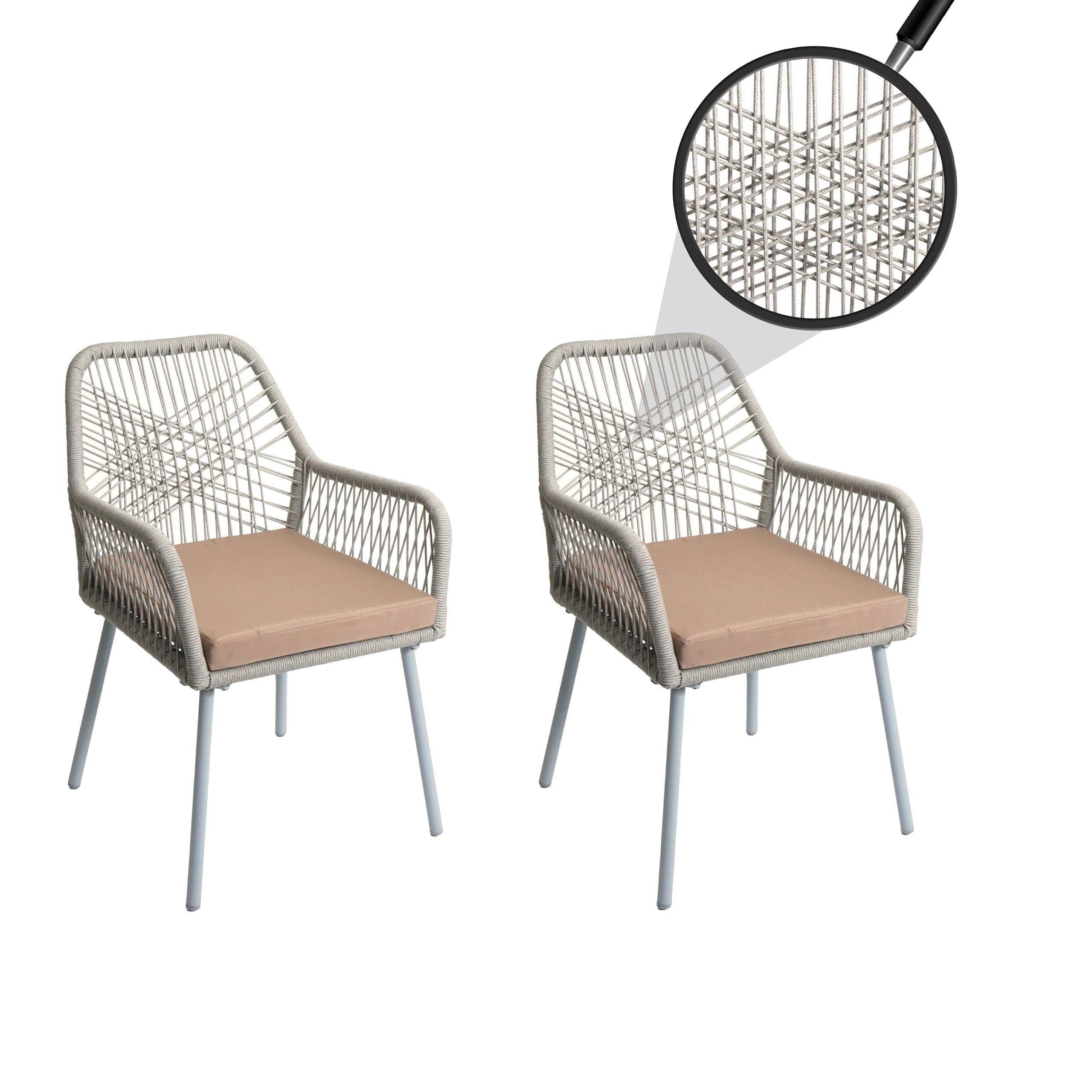 MCW Gartenstuhl MCW-O12-S (2 St), Abnehmbare und waschbare Bezüge bei max. 40°C