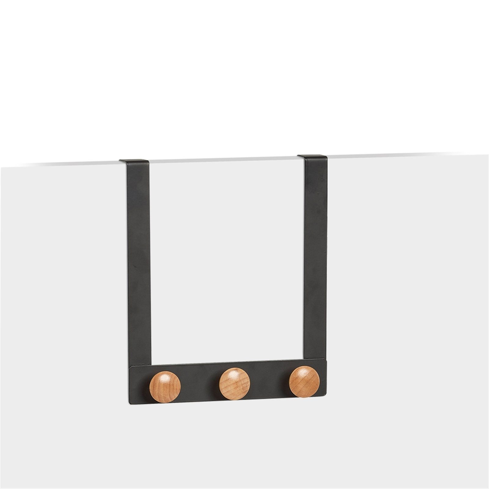Türgarderobe Anbringen Metall/Holz, von (Stück, zum Kleidung 1-St), Zeller schwarze Türhängeleiste Present platzsparenden Türhängeleiste