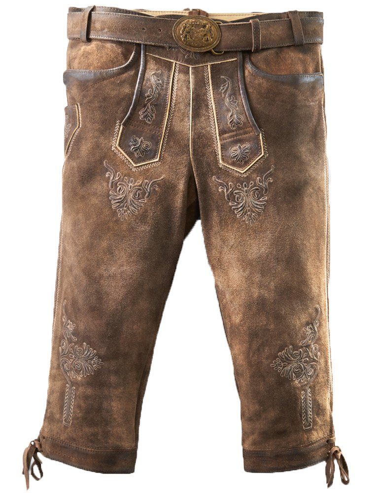 Trachtenlederhose MADDOX Kniebund Lederhose 'Schönsee' mit Gürtel