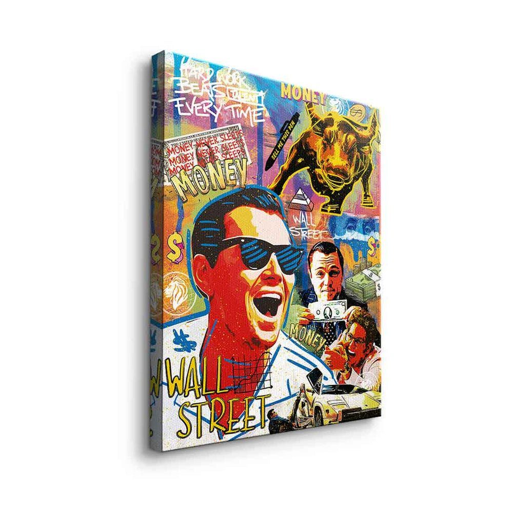 Pop Street DOTCOMCANVAS® Leinwandbild Wall Art of DiCaprio Lifestyle, Belford Wolf ohne Street Rahmen Wall Jordan Leinwandbild
