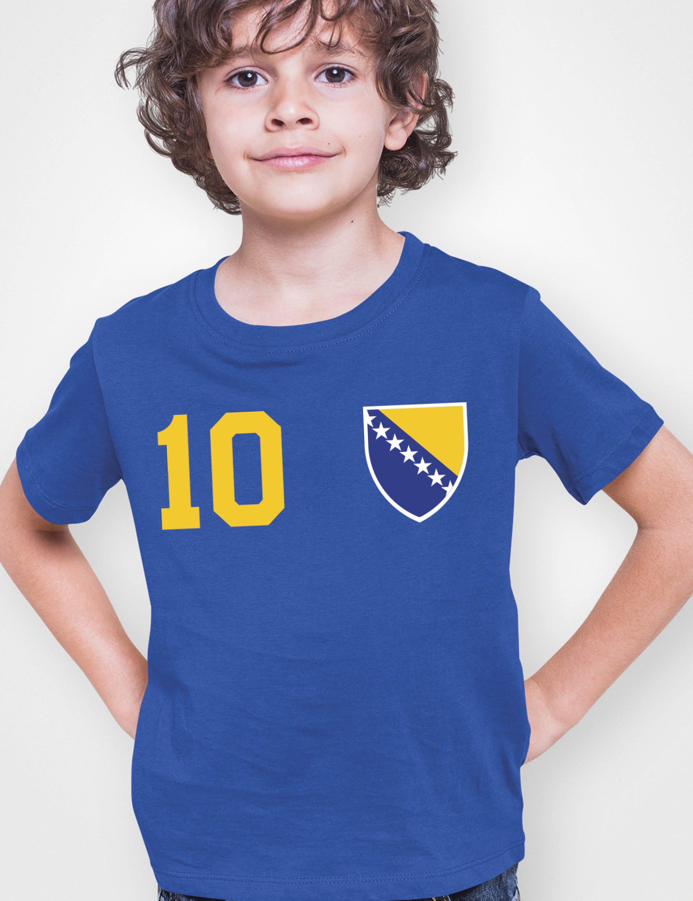 Youth Designz T-Shirt Bosnia Bosnien Kinder T-Shirt im Fußball Trikot Look mit trendigem Logo Jungen und Mädchen
