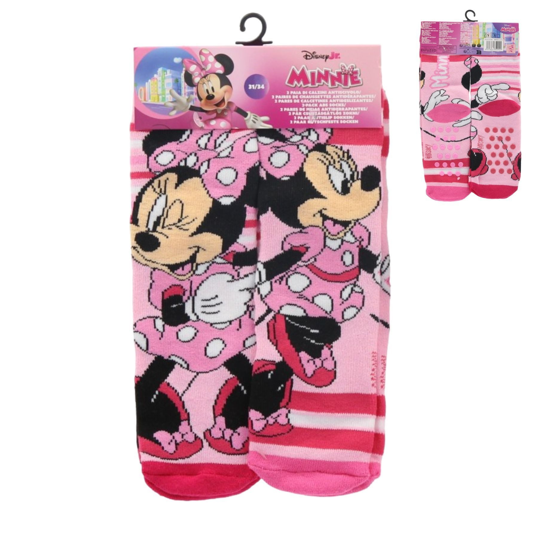 Disney Minnie Mouse Socken 2er Pack Kinder Socken rutschfeste Kuschelsocken