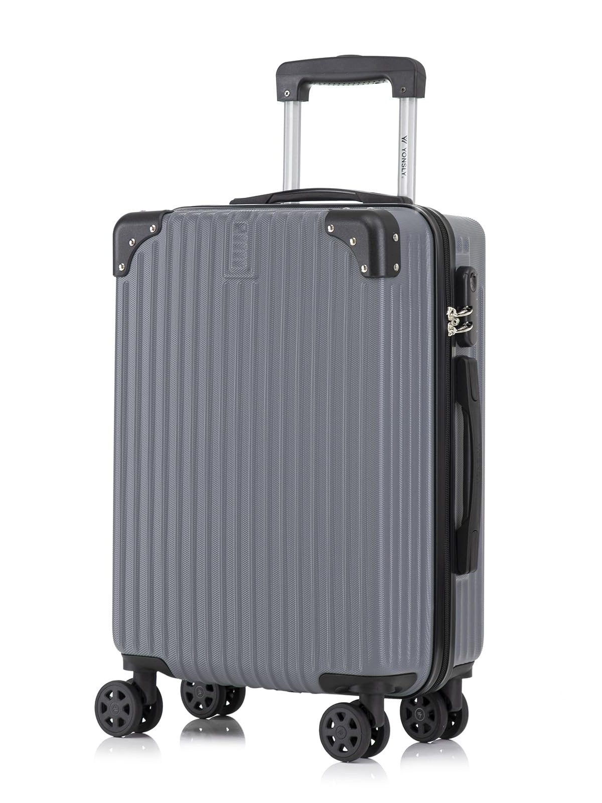 YONSLY Hartschalen-Trolley Reisekoffer ABS Hartschalen Trolley, Rollkoffer Handgepäck, 4 Rollen, Sicherheitsschloss, Weichem Gummigriff,56/66/76 cm, 45/69/99 L