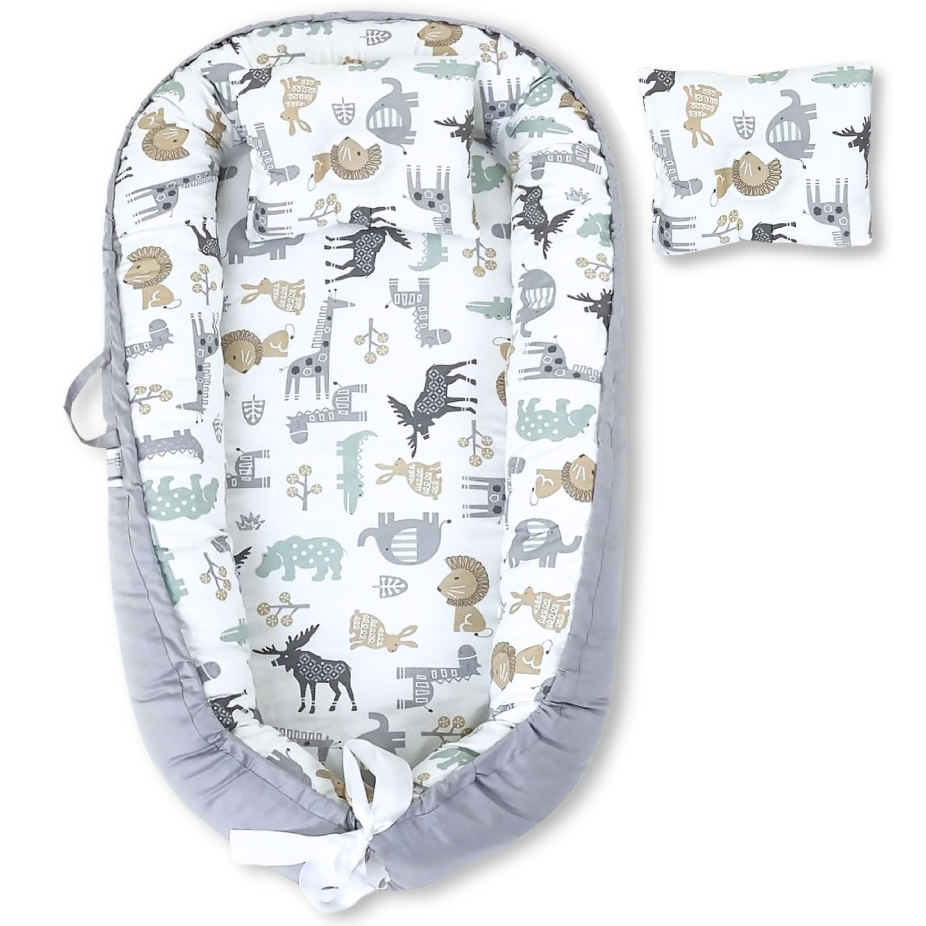 SKY & ZEN Kuschelnest Babynest: 3 teiliges Babynestchen Set für Neugeborene, (Set), für Mädchen und Jungen