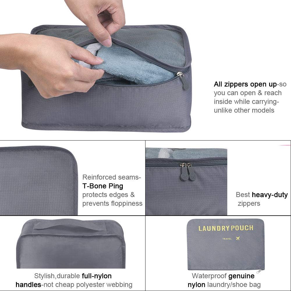 ALARA HOME Kofferorganizer Koffer Organizer, 8-in-1-Set Gepäck Organizer wa günstig online kaufen