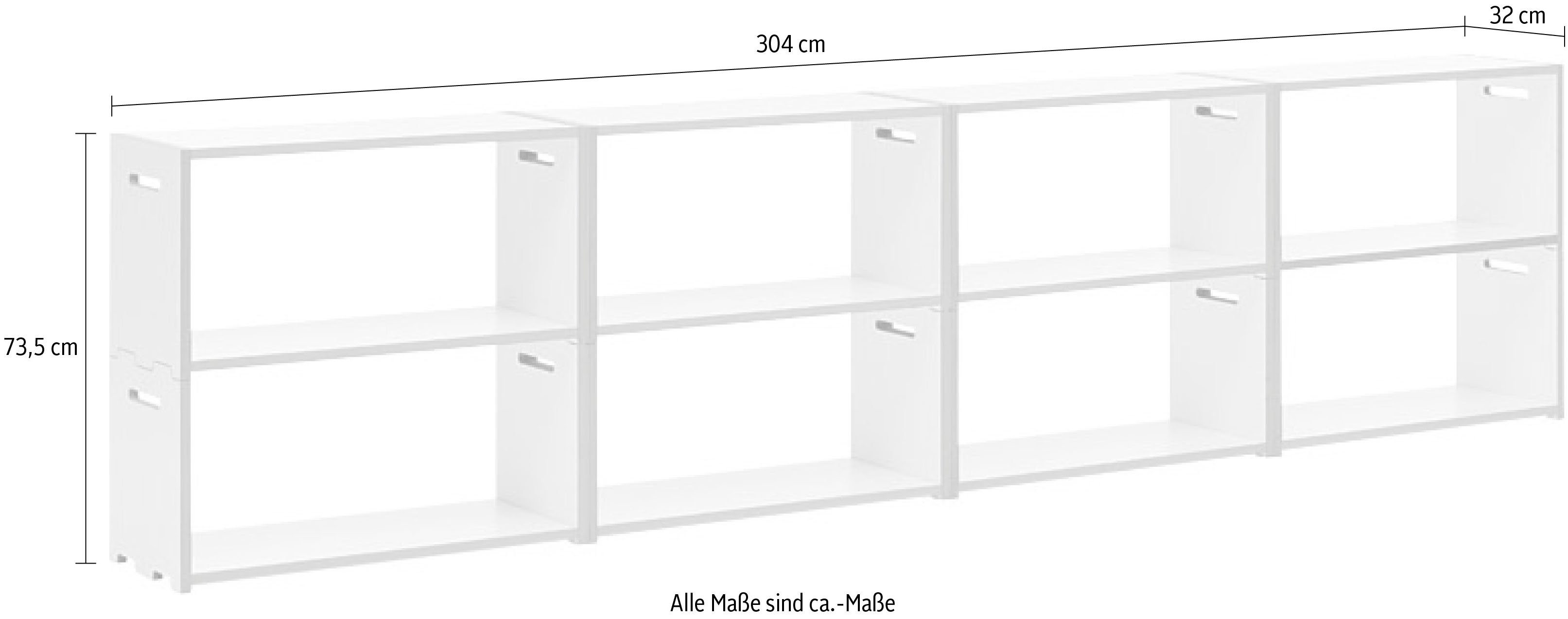 Tojo Mehrzweckregal hochstapler zwei Farben in 8er-Set, weiß