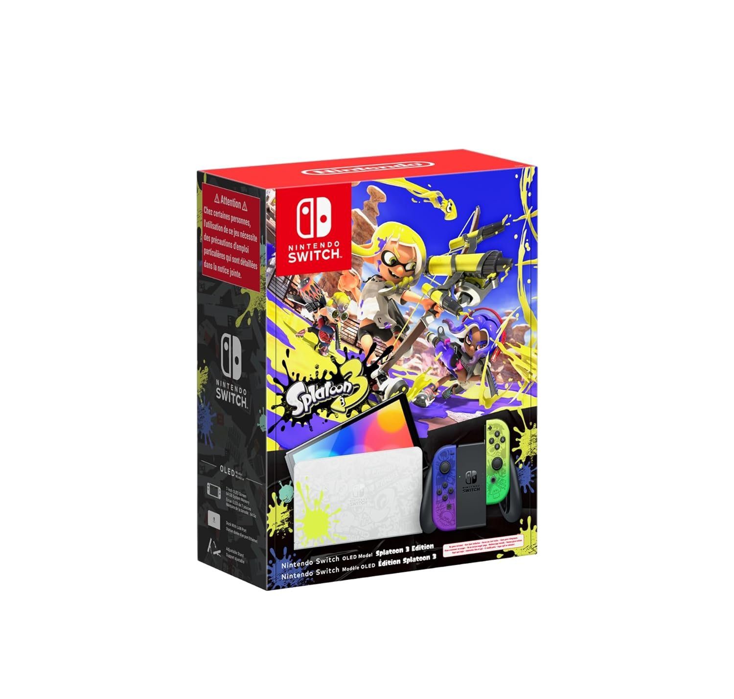 Nintendo Konsole OLED Splatoon 3 Edition, 64GB. WiFi WLAN, Bluetooth, OLED-Modell Limited Edition