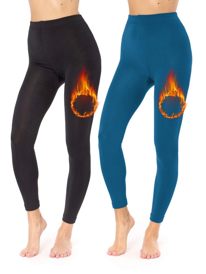 Merry Style Leggings 2er Pack Damen Thermo Leggings Gefütterte Thermoleggings MS-ATX-441 (1-tlg)