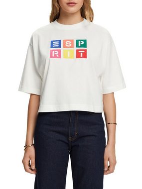 Esprit T-Shirt Baumwoll-T-Shirt mit Logostickerei (1-tlg)