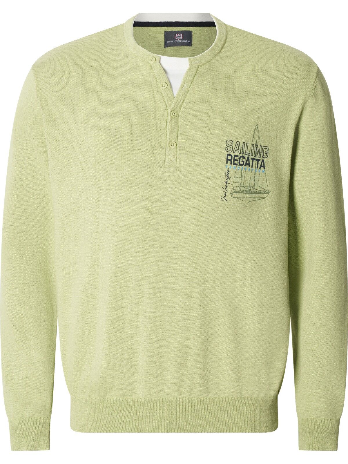 Jan Vanderstorm Strickpullover ENDRICH mit Segelboot Aufdruck