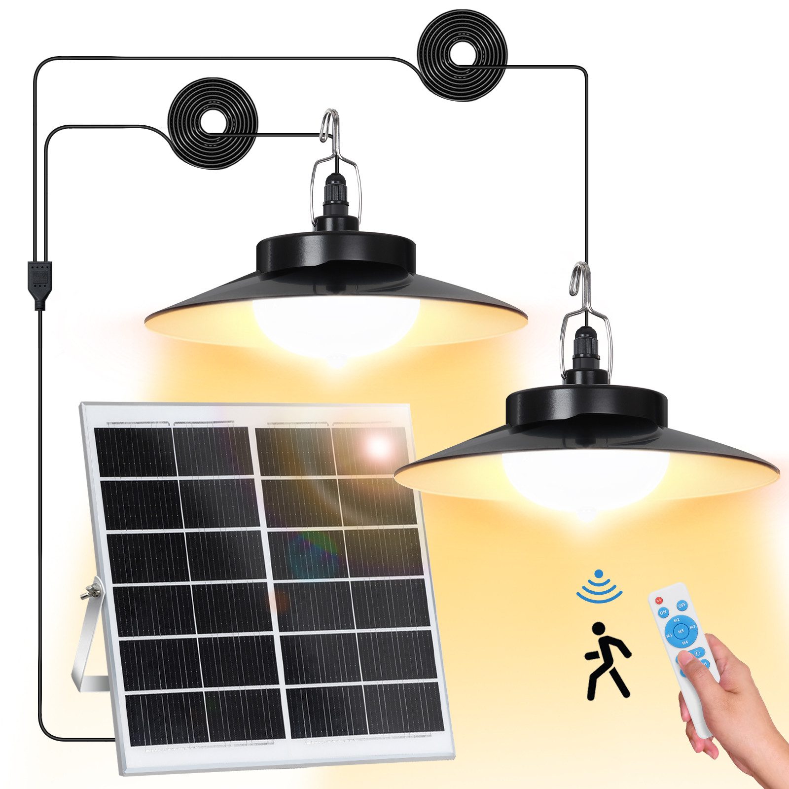 MUPOO LED Solarleuchte Solar Pendelleuchten mit Bewegungssensor Außen,mit 1 günstig online kaufen