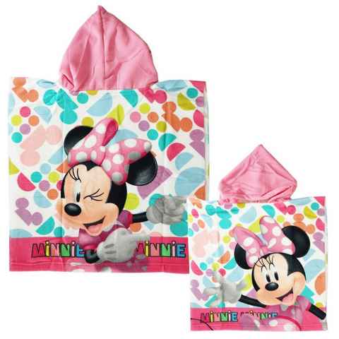 Disney Badeponcho Disney Minnie Maus Kinder Mädchen Mikrofaser Poncho 50x100 cm, 50, Polyester